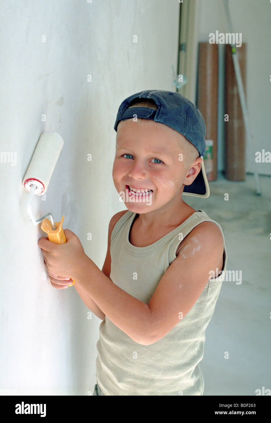 child painting wall Stock Photo Alamy