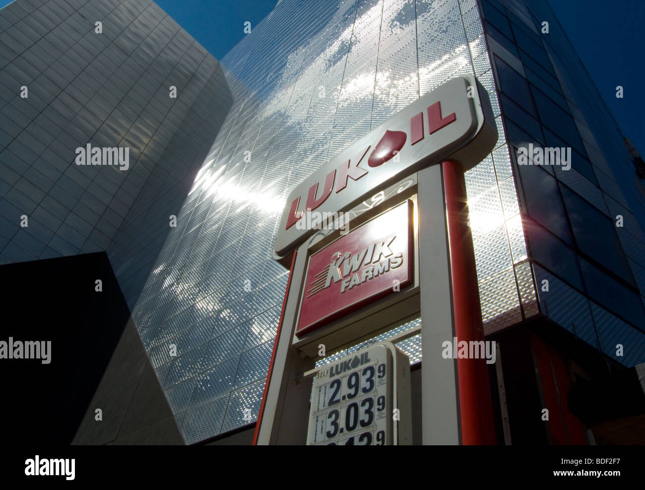 A Lukoil Gas Station with new construction behind it in the trendy West Chelsea gallery district