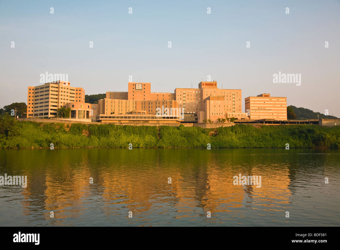 Baptist Hospital on Tennessee River in Knoxville Tennessee Stock Photo
