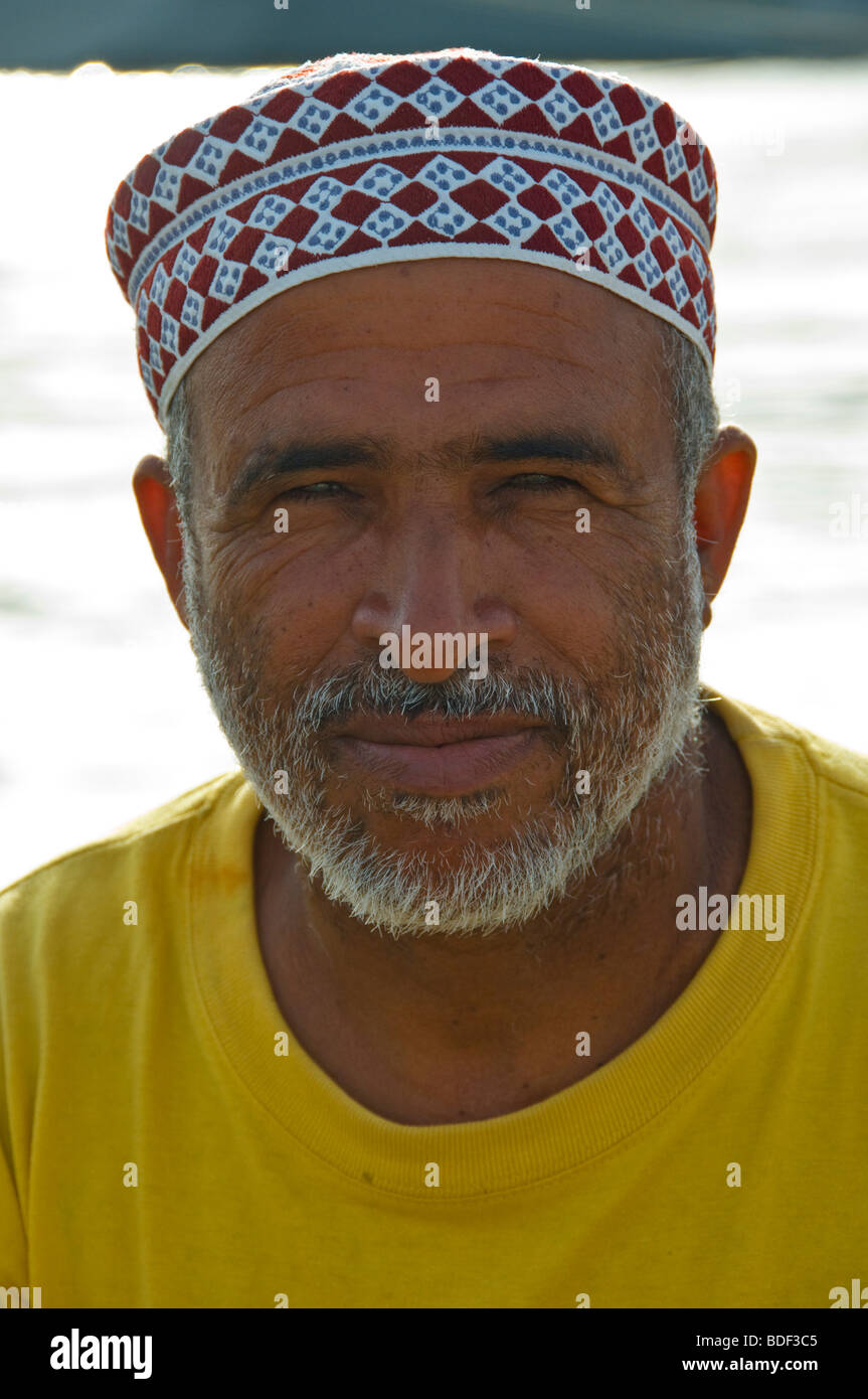 Portrait of a fisherman Mutrah Muscat Oman Stock Photo