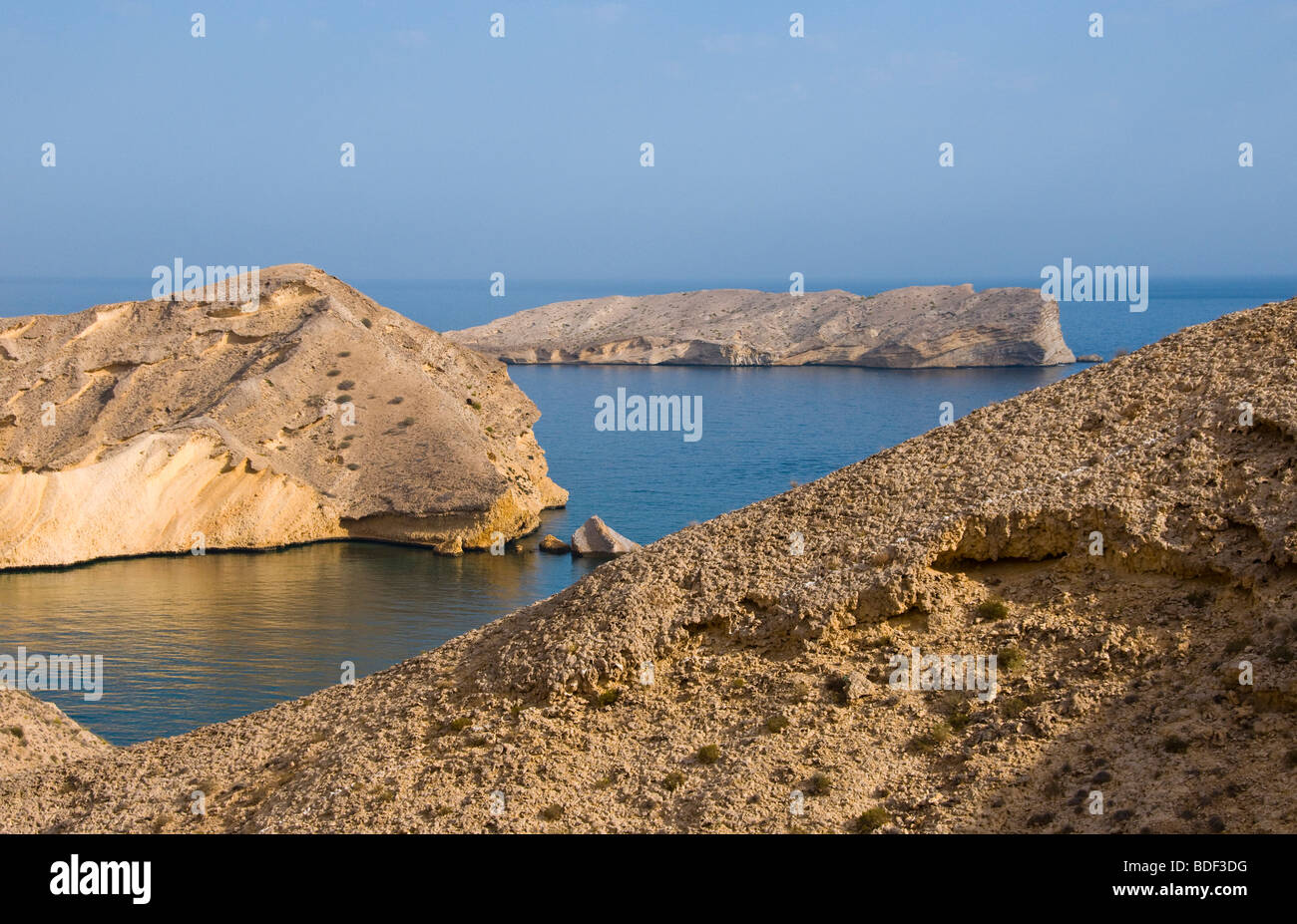 Barr Al Jissah area scenery in Muscat Oman in the Gulf of Oman Stock Photo