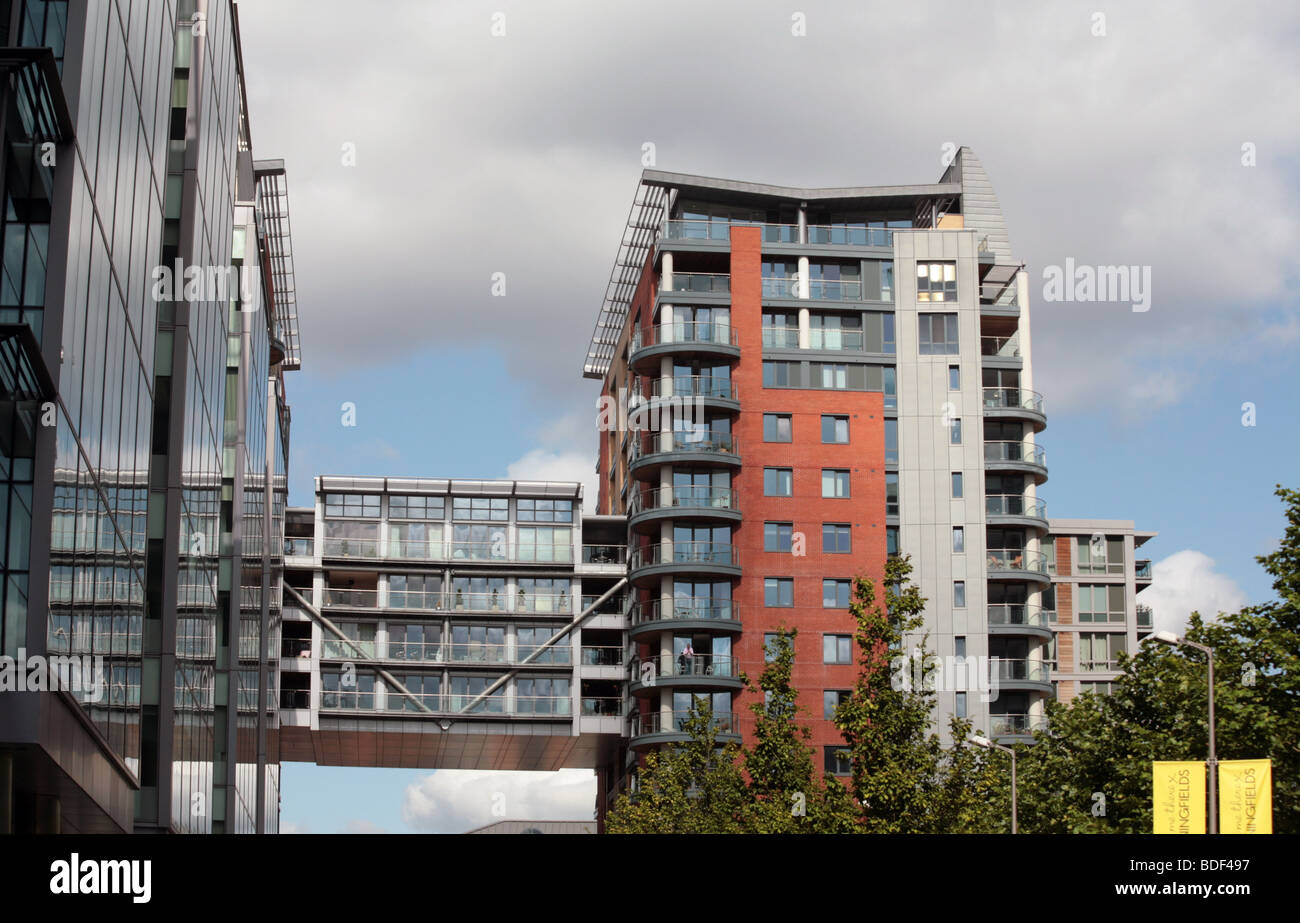 New apartment buildings Spinningfields Manchester England Stock Photo