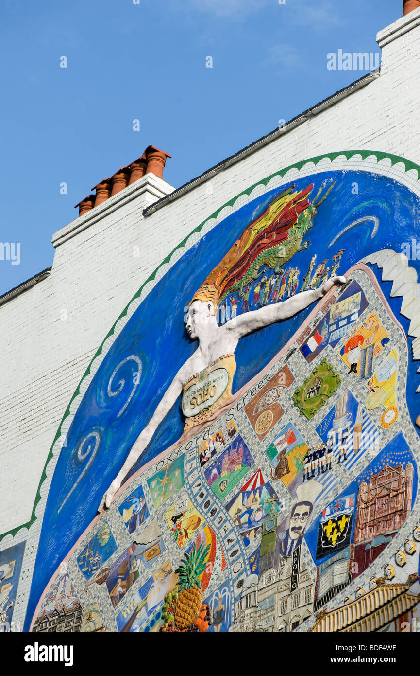 Mosaic on the wall, W1, London, United Kingdom Stock Photo - Alamy