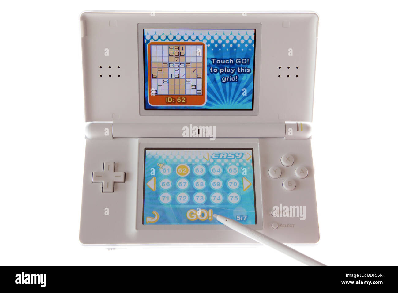 Nintendo DS hand-held games console and stylus with Suduko game inserted  isolated on a white background Stock Photo - Alamy