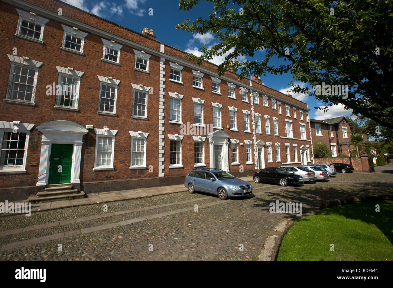 Houses on Abbey Square Chester Cheshire England UK Stock Photo Alamy
