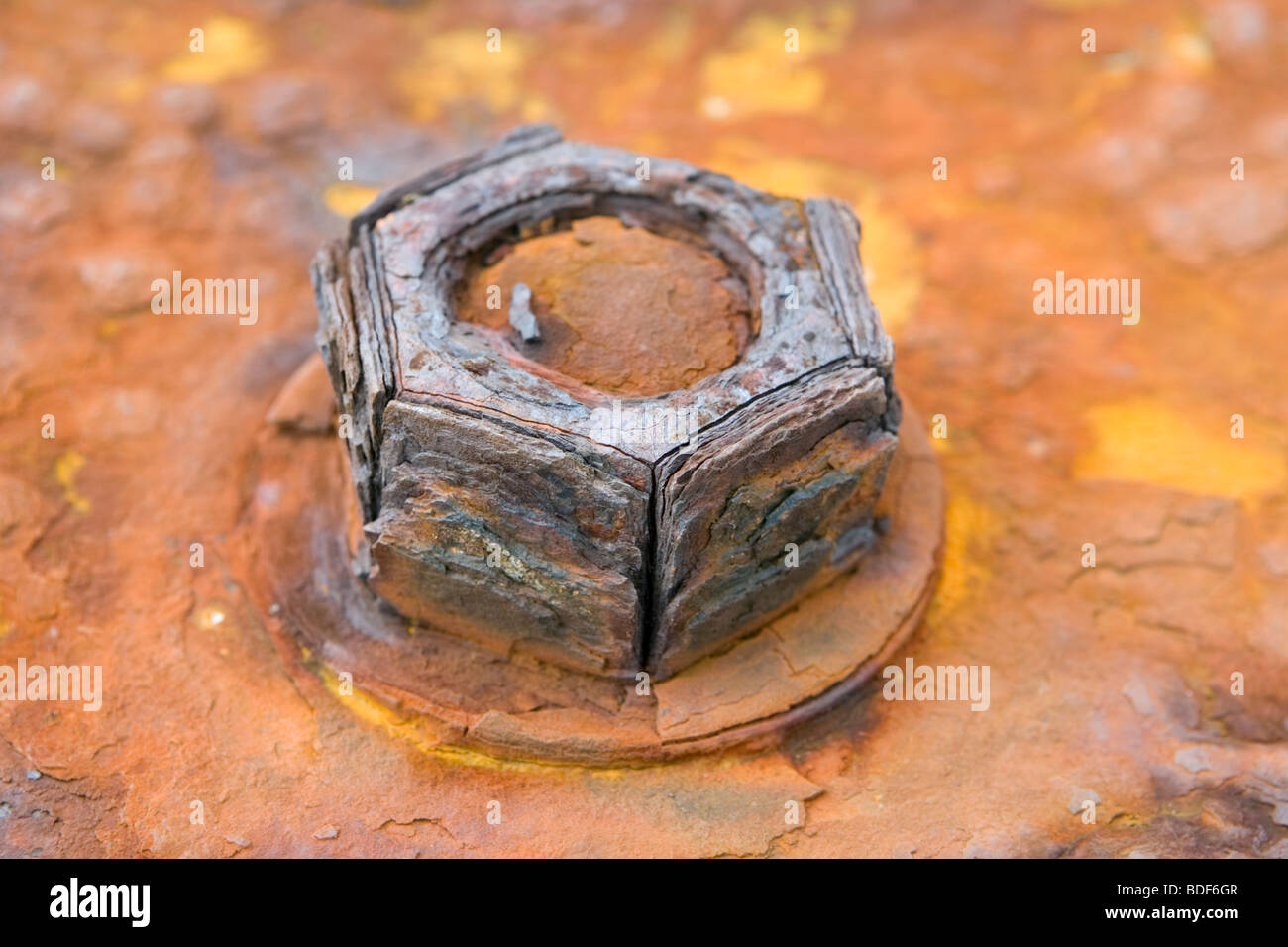 Rusty nut Stock Photo