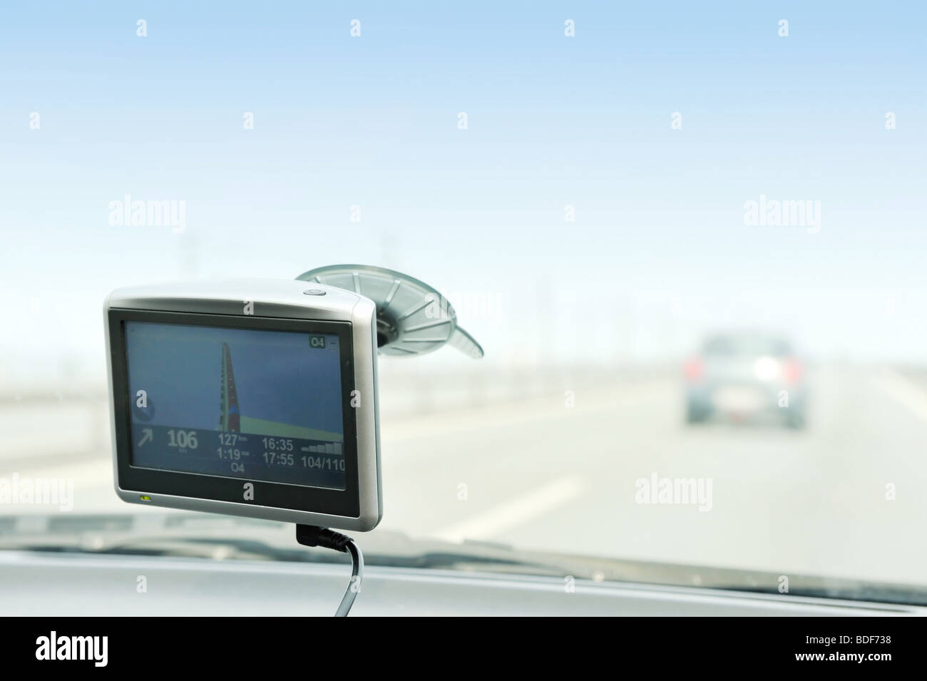 Using gps navigation on the road Stock Photo
