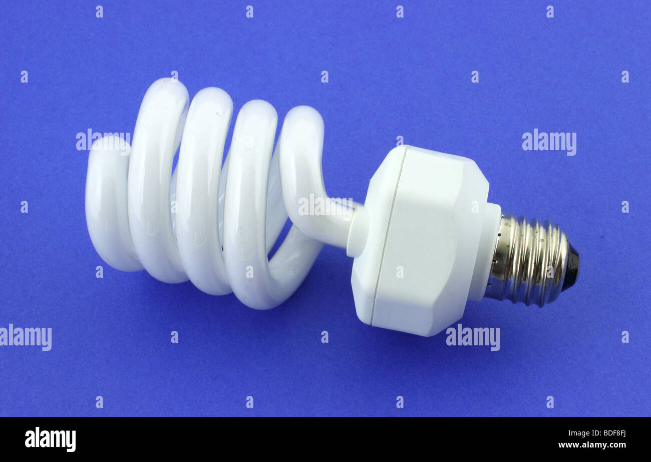 Spiral compact fluorescent light bulb Stock Photo Alamy
