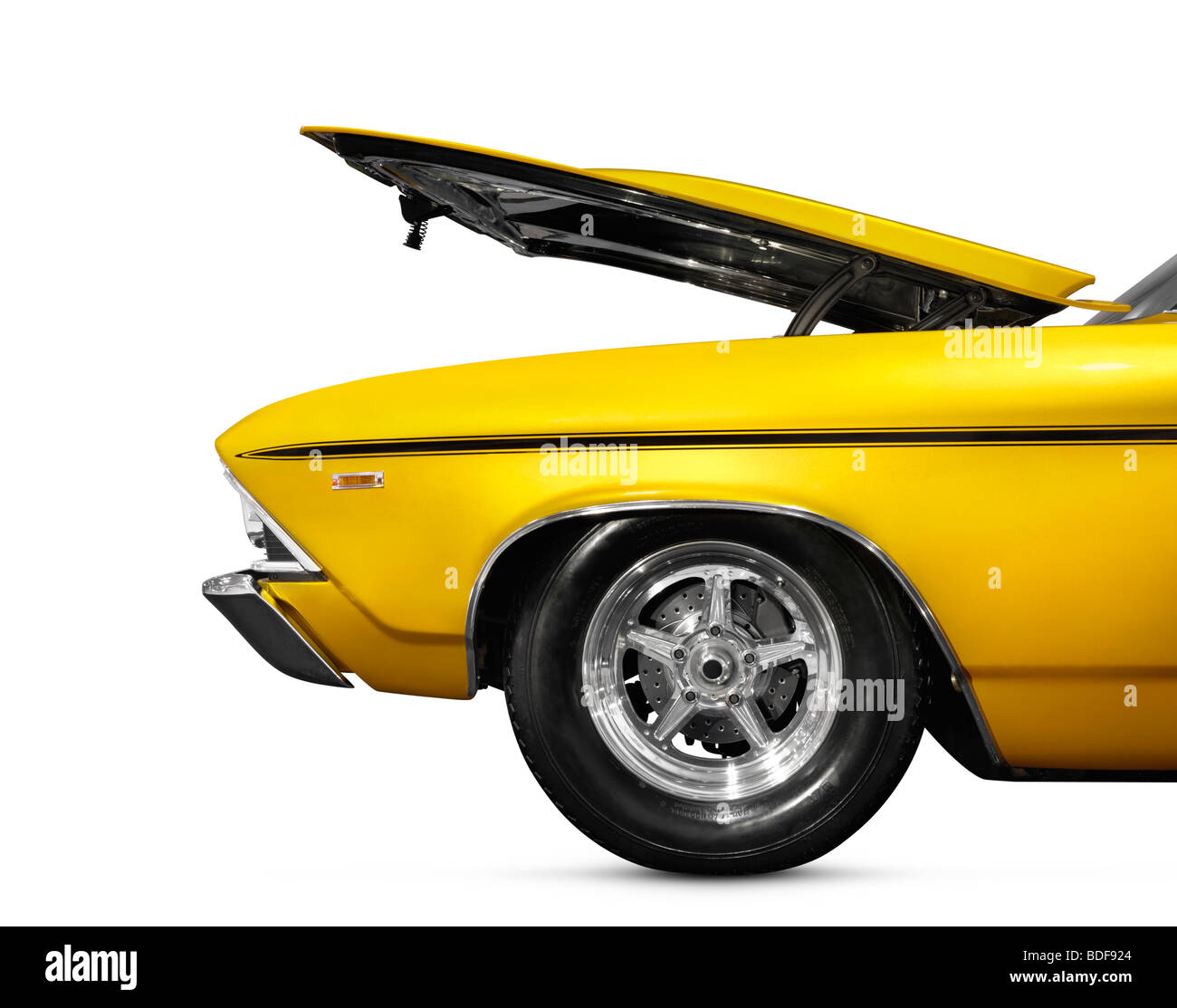 License and prints at MaximImages.com - Custom classic car with open hood Stock Photo