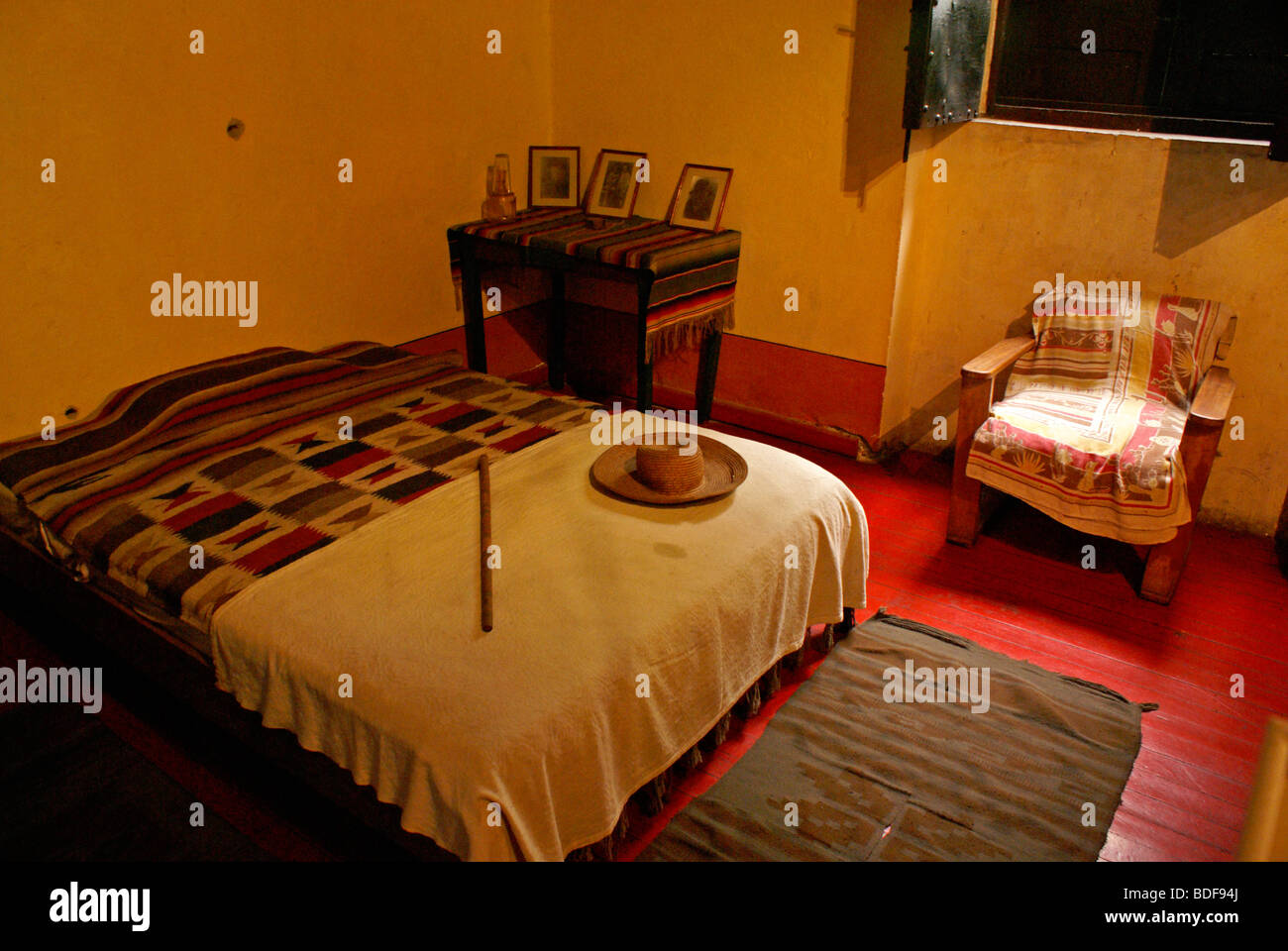 Leon Trotsky's bedroom in the Leon Trotsky House Museum in Coyoacan, Mexico City Stock Photo