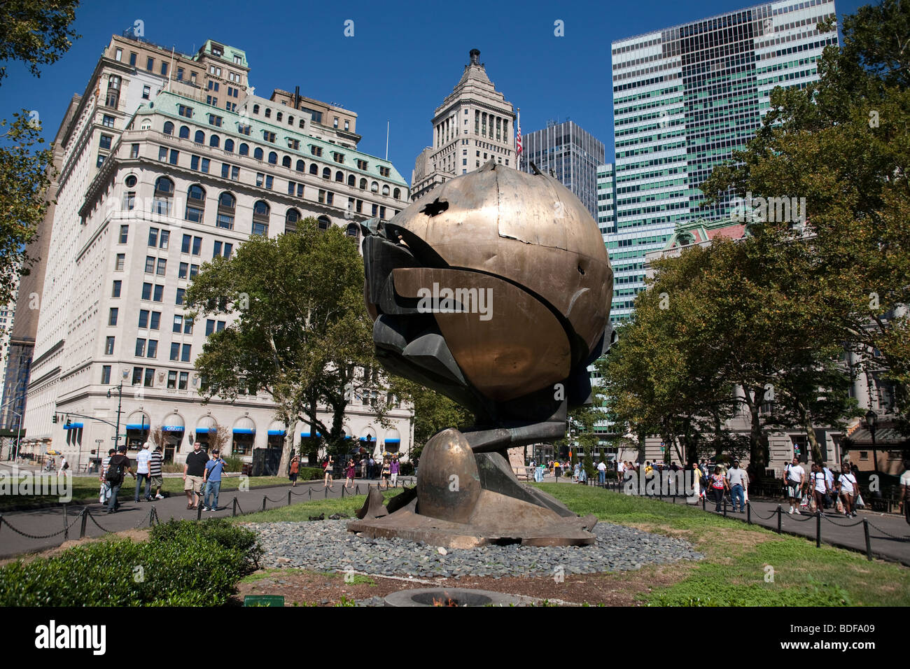 The Sphere sculpture in Battery Park New York City Stock Photo Alamy