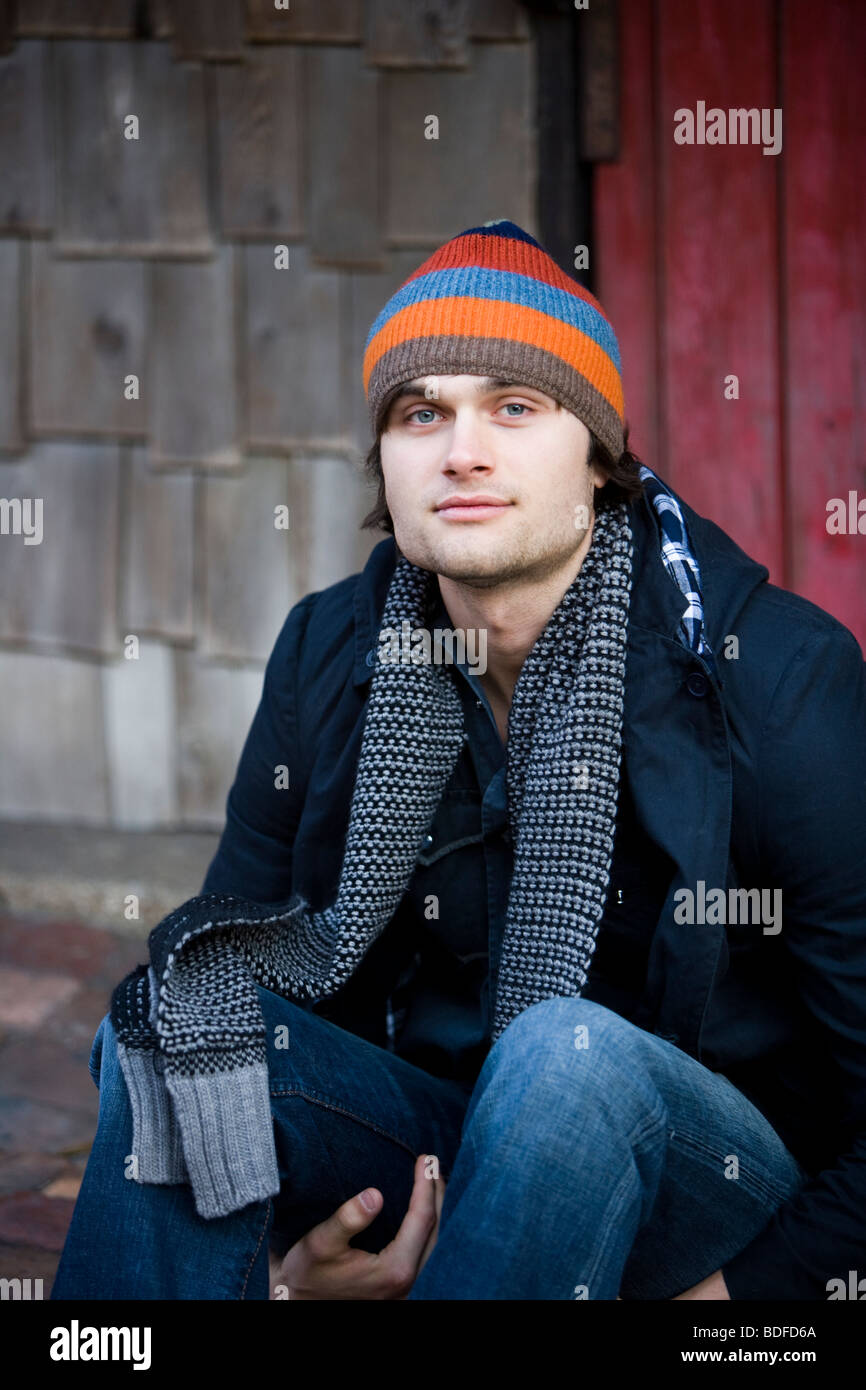 Young man wearing winter jacket hi-res stock photography and images - Alamy