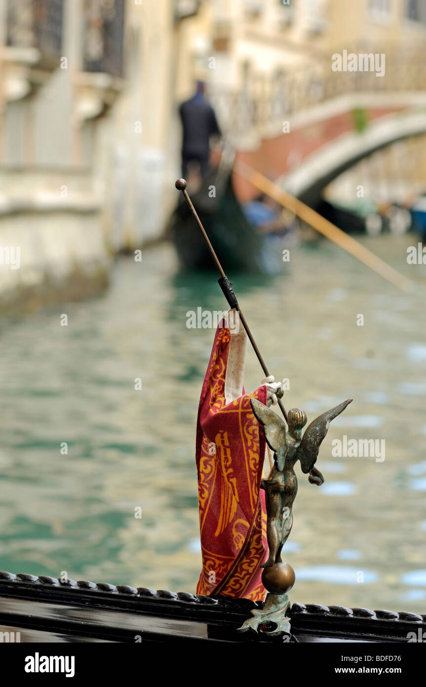 Detail of a gondola, Venice, Italy, Europe Stock Photo