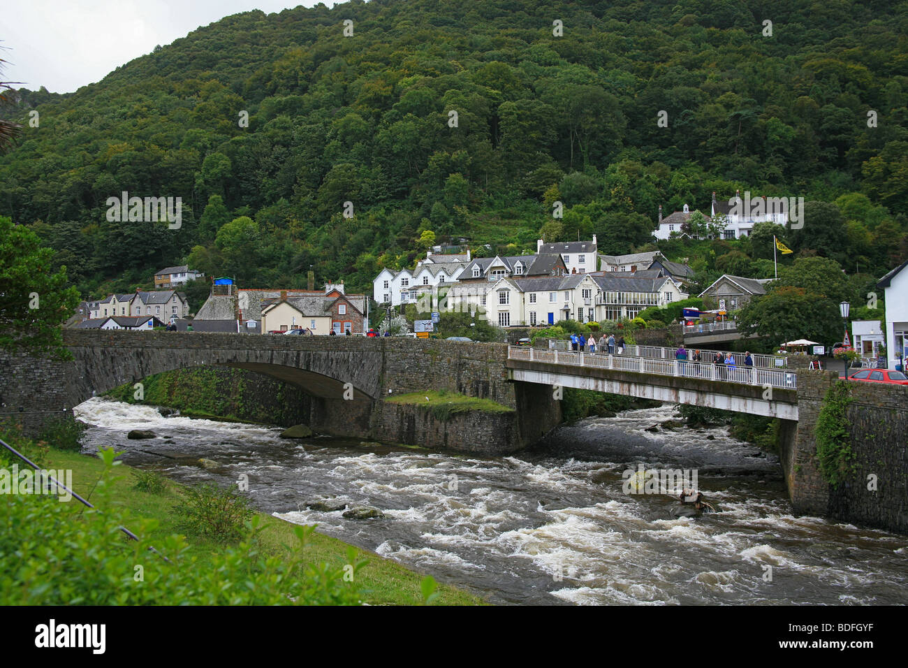 The confluence of the East and West Lyn Rivers in Lynmouth, Devon
