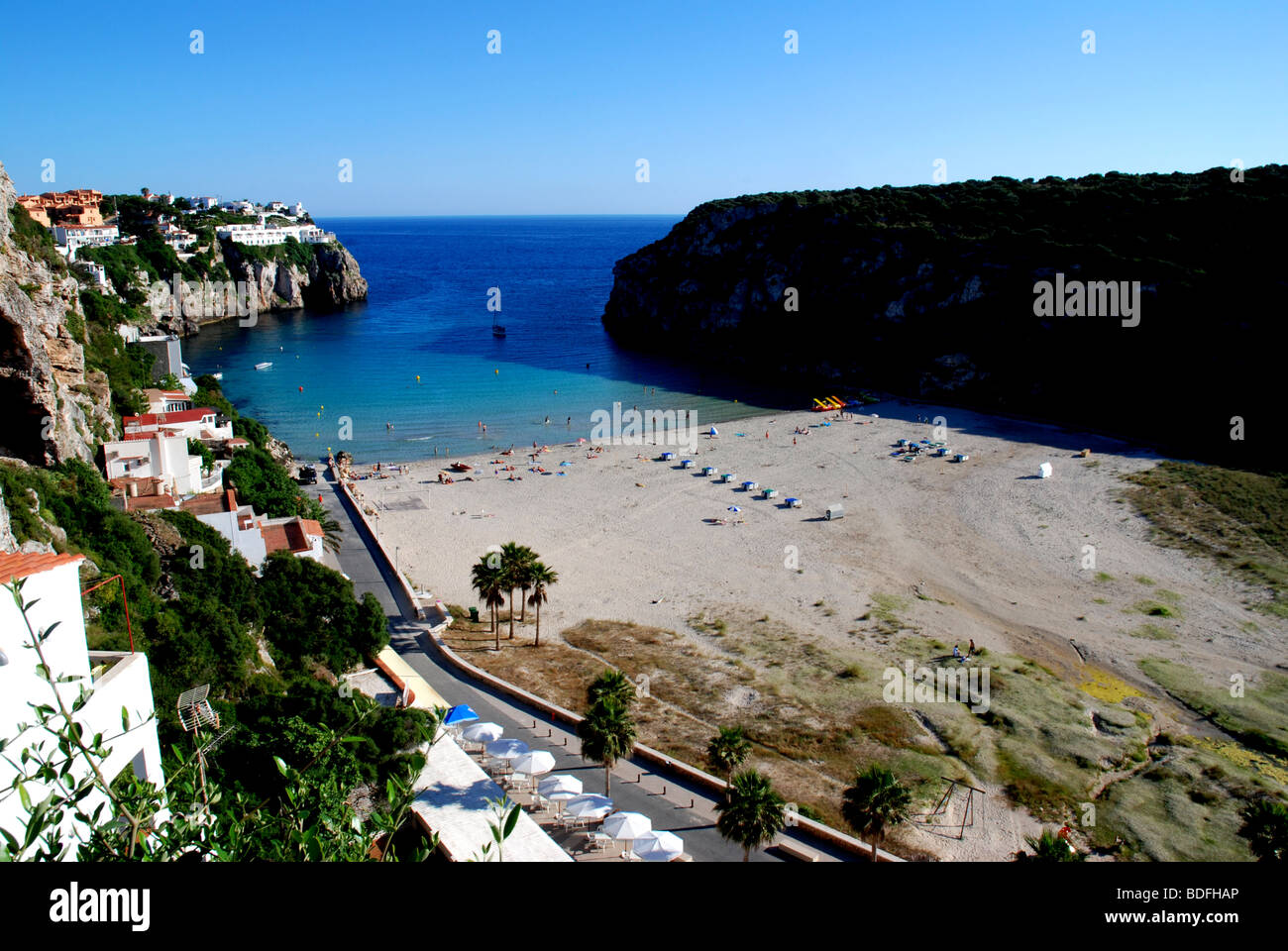 Cala en Porter, Balearic Islands, island Menorca, Spain Stock Photo