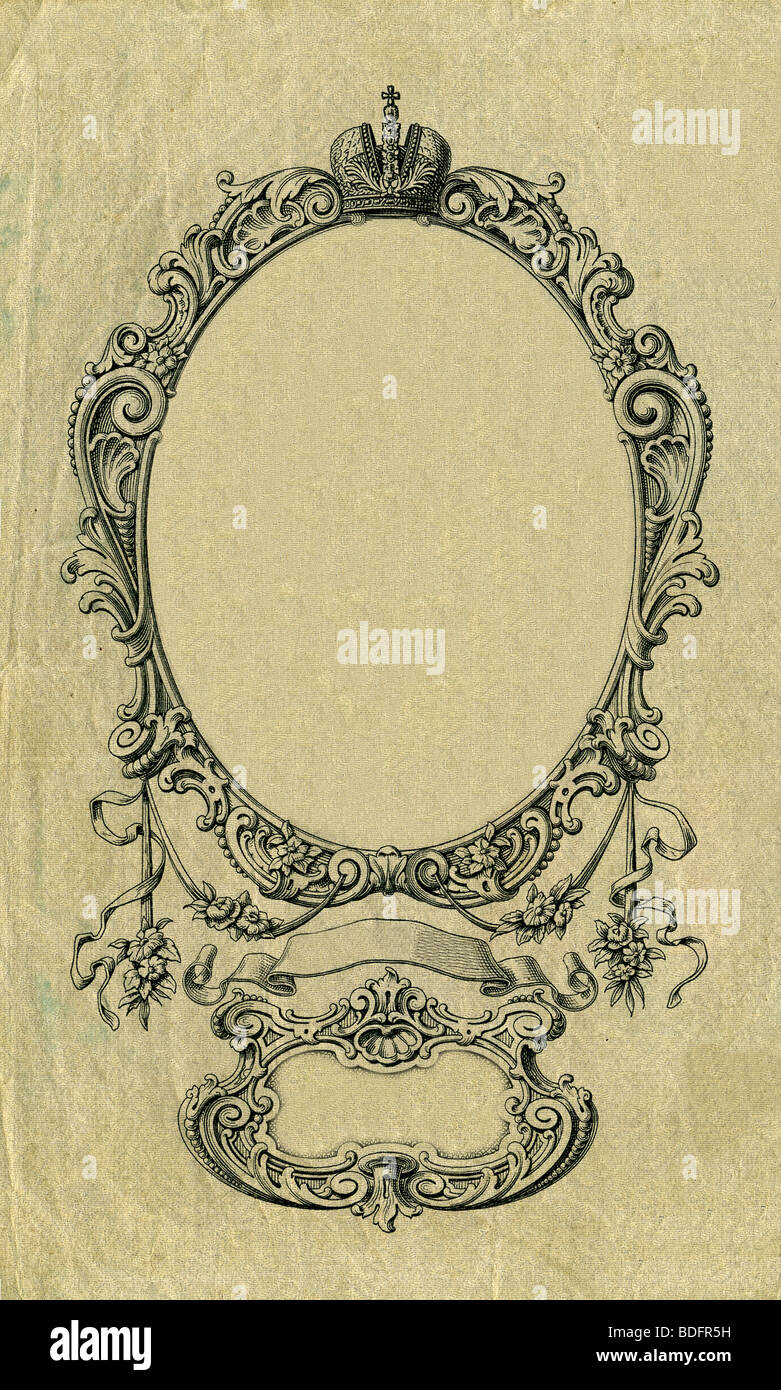 old frame on the old paper Stock Photo - Alamy