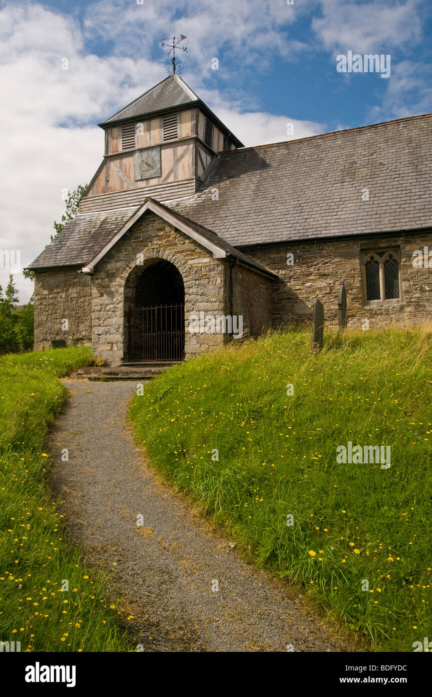 Llan parish church near Llanbrynmair in Powys Mid Wales Stock Photo
