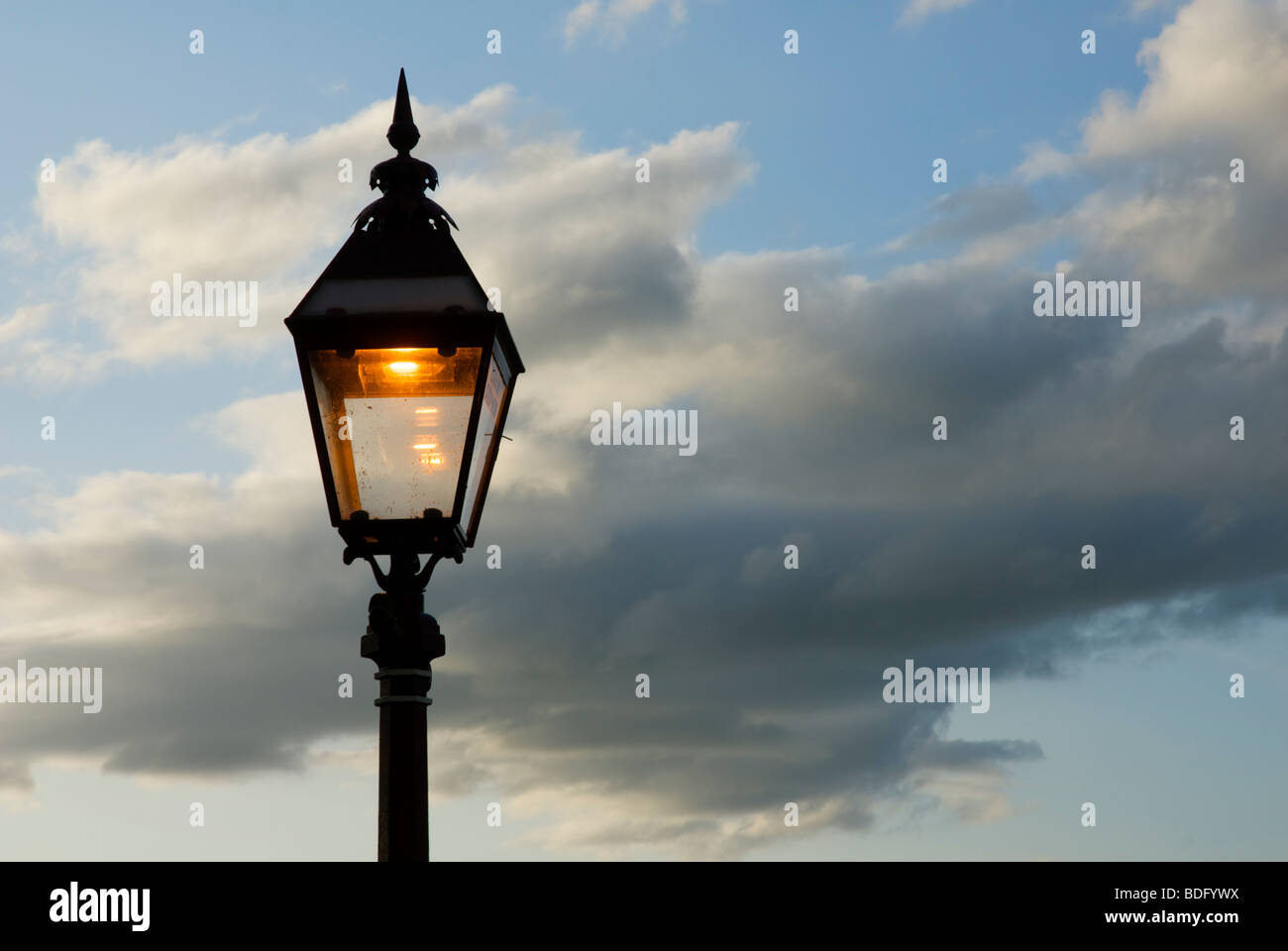 Lamp at Kirkby Stephen railway station on the Settle-Carlisle line, Cumbria, England UK Stock Photo