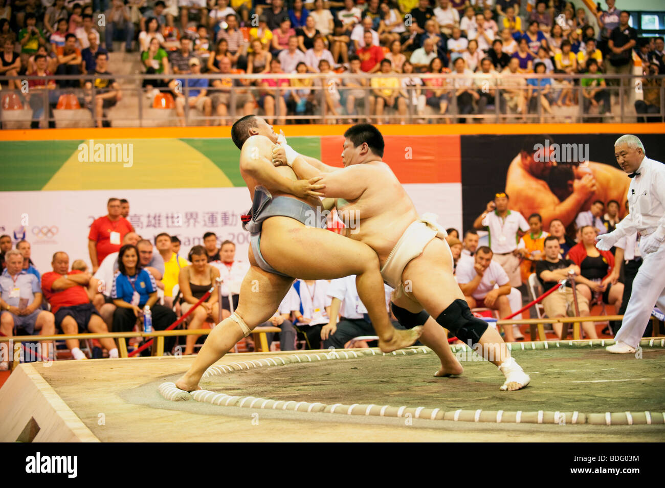 Sumo Wrestling, World Games, Kaohsiung, Taiwan, July 18, 2009 Stock Photo