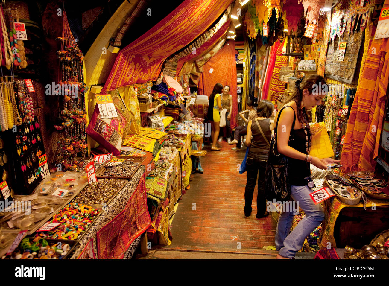 Camden Market rug shop, London Stock Photo Alamy