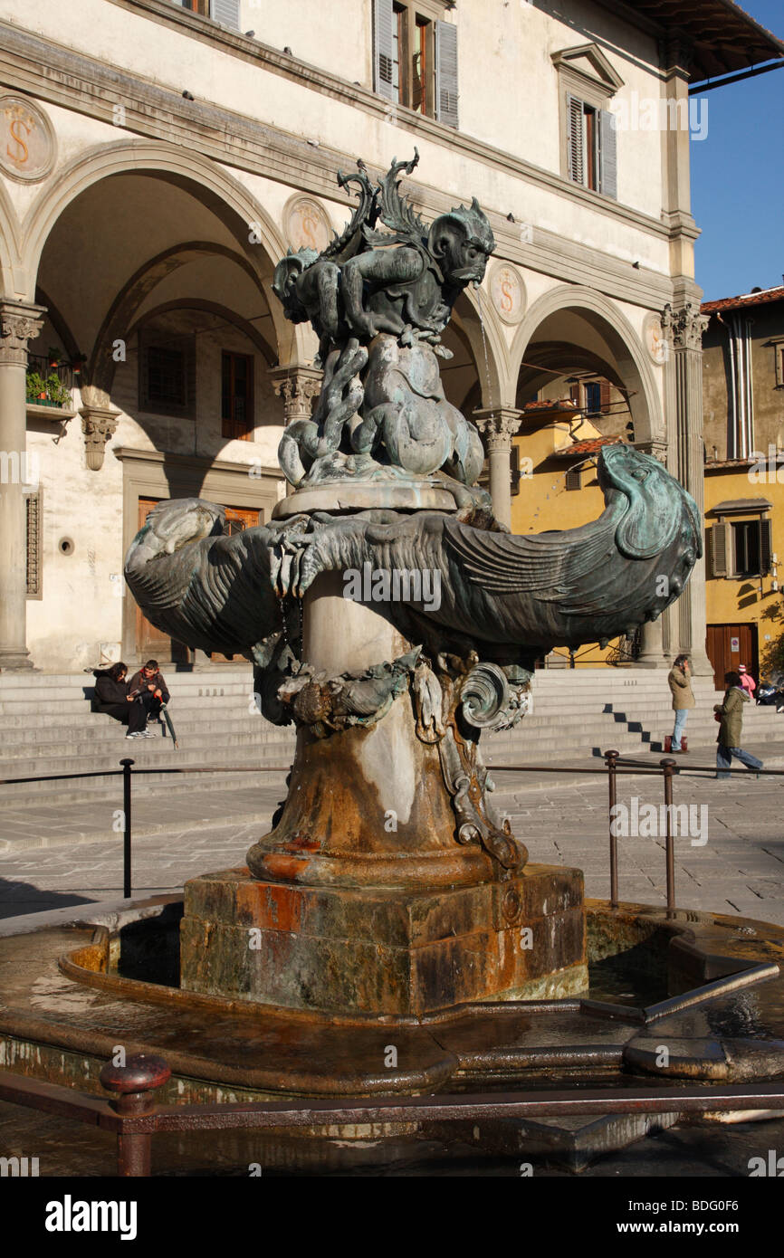 Mannerist fountain in Piazza della Santissima Annunziata. Florence