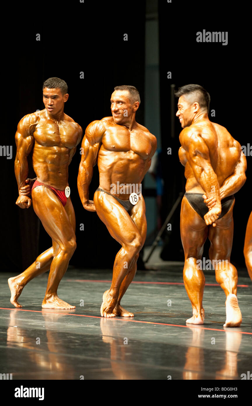 Bodybuilding, Men's Lightweight Division, World Games, Kaohsiung, Taiwan, July 19, 2009 Stock Photo