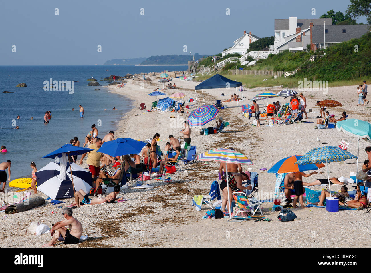 Beach on Long Island Sound, Greenport, New York Stock Photo Alamy
