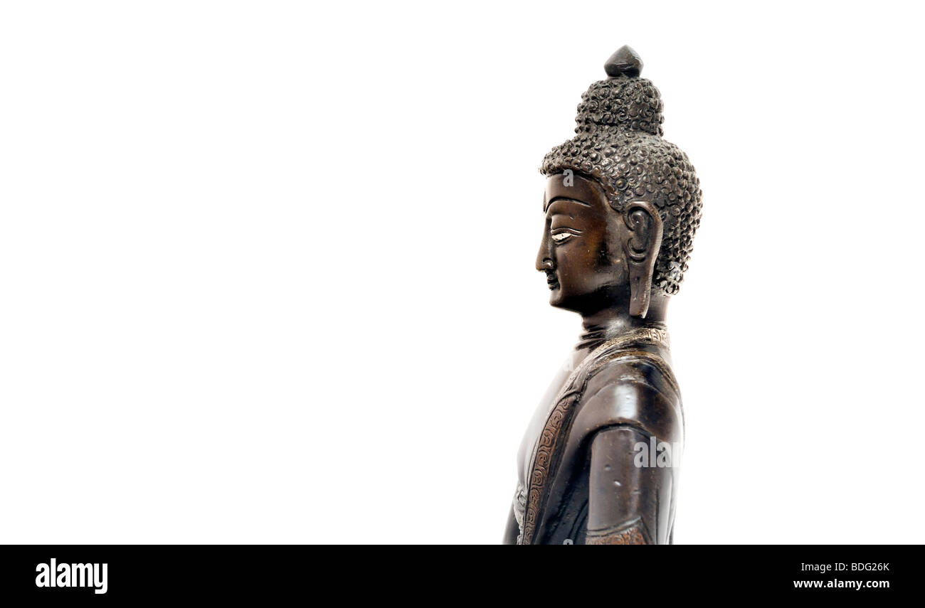 Tibetan statue of Buddha, free space for text Stock Photo