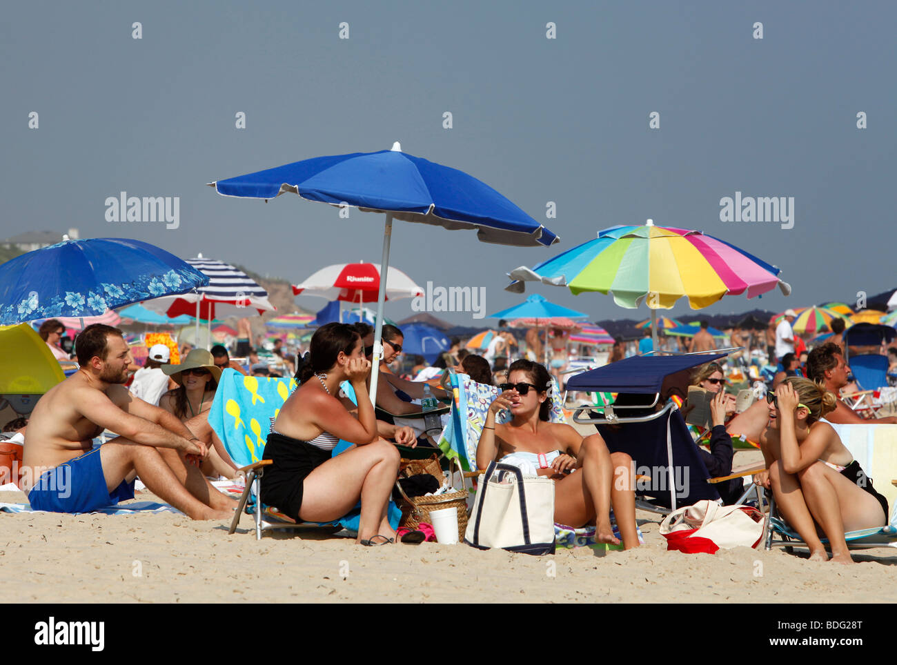 People on the beach, Montauk, New York Stock Photo