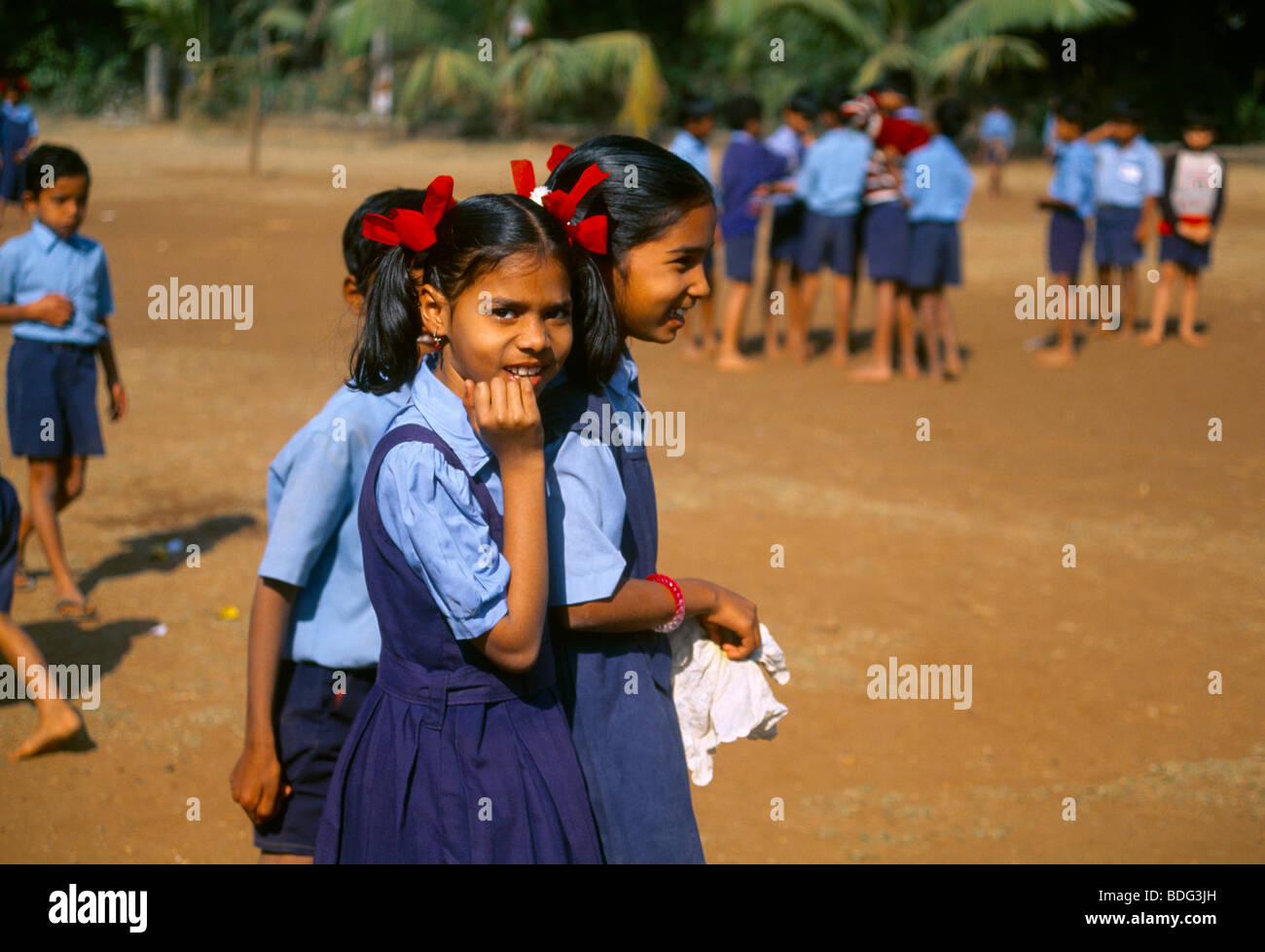 Maharastra India Kihim Children In Playground Stock Photo