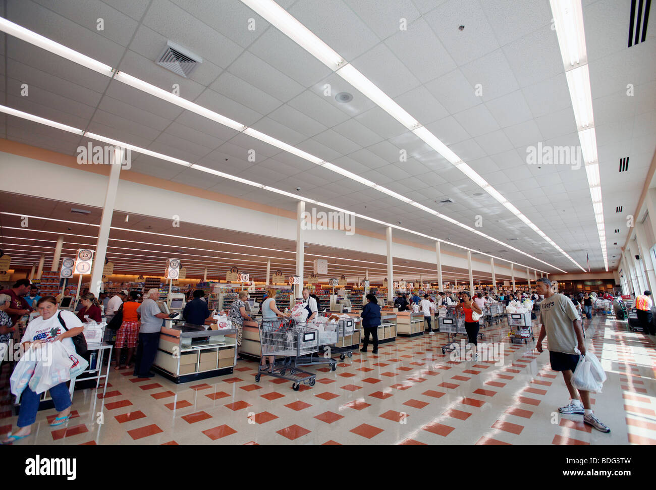 Supermarket checkout Stock Photo