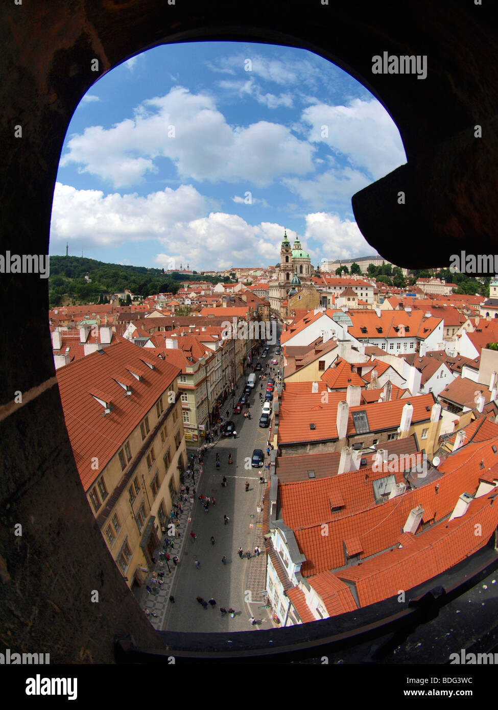 View from Lesser Town Bridge Tower, Prague, Central Bohemia, Czech Republic, Eastern Europe Stock Photo