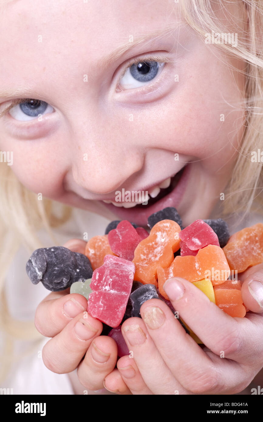 child eating jelly babies Stock Photo Alamy