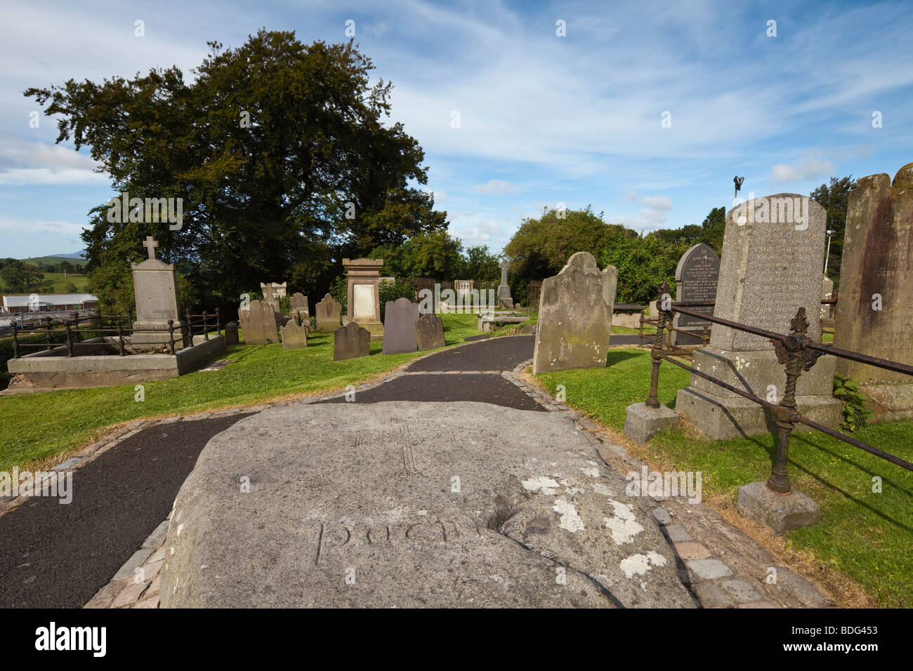 St Patrick's Grave, Downpatrick, Co Down, Northern Ireland Stock Photo