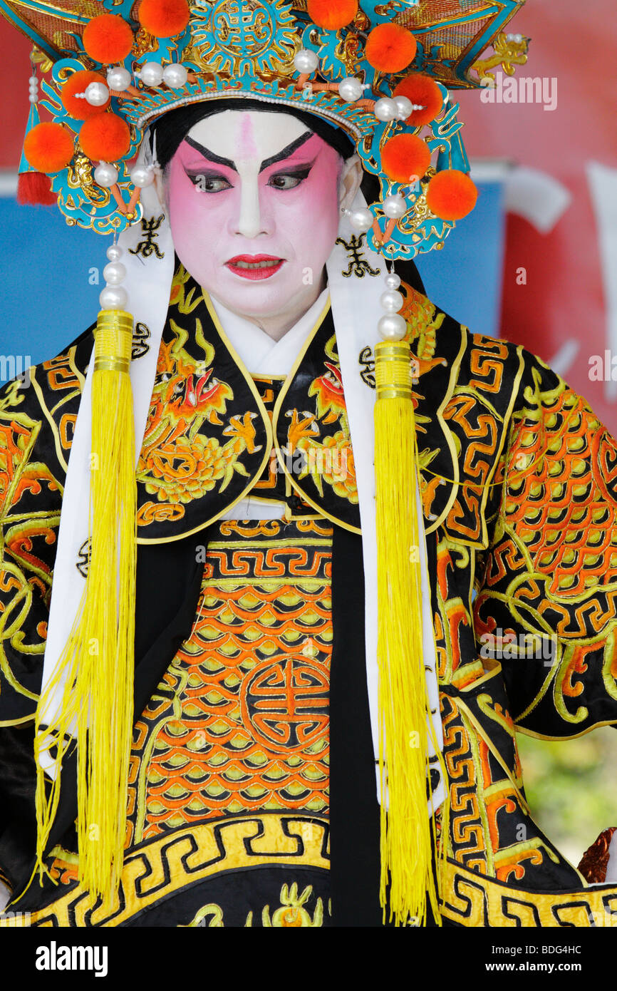 Vancouver Cantonese Opera performing at Dragon Boat festival-Victoria, British Columbia, Canada. Stock Photo