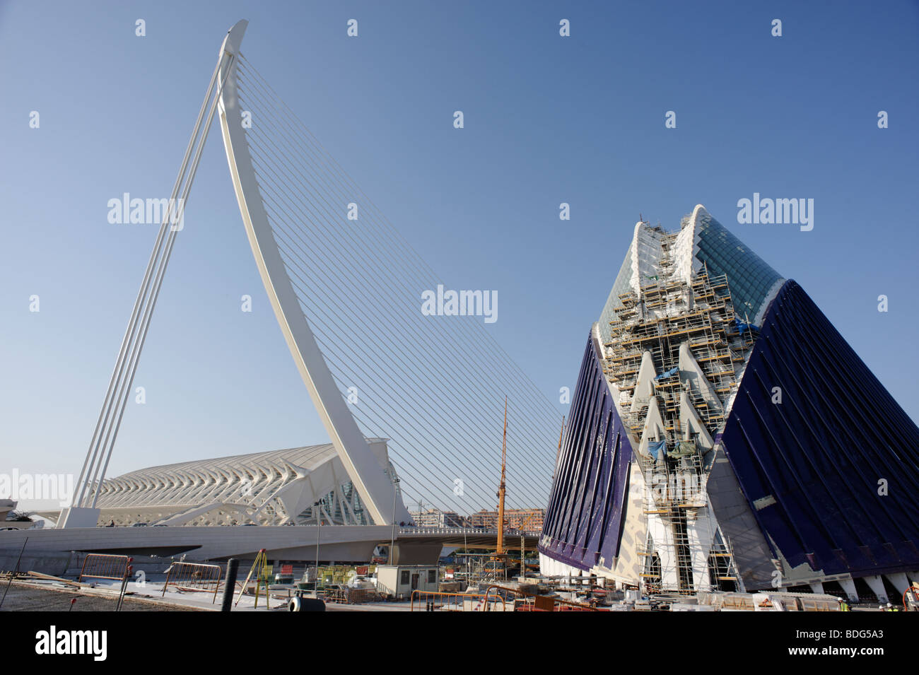 Assut d’Or bridge (aka Serreria Bridge) in Valencia designed by architect Santiago Calatrava. Spain Stock Photo