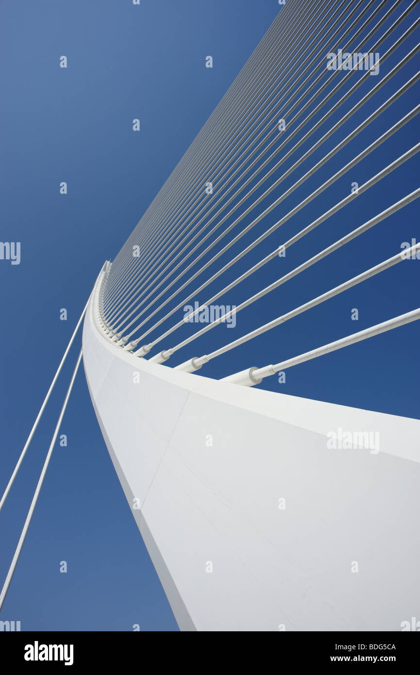 Detail of Assut d’Or bridge (aka Serreria Bridge) in Valencia designed by architect Santiago Calatrava. Spain Stock Photo