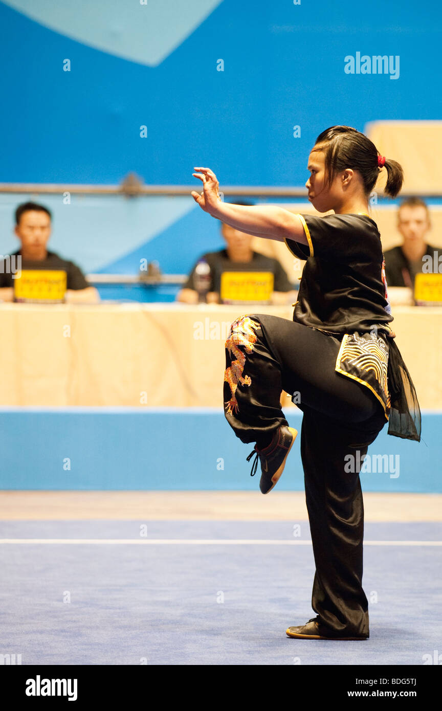 Women's Wushu Competition, World Games, Kaohsiung, Taiwan, July 23, 2009 Stock Photo