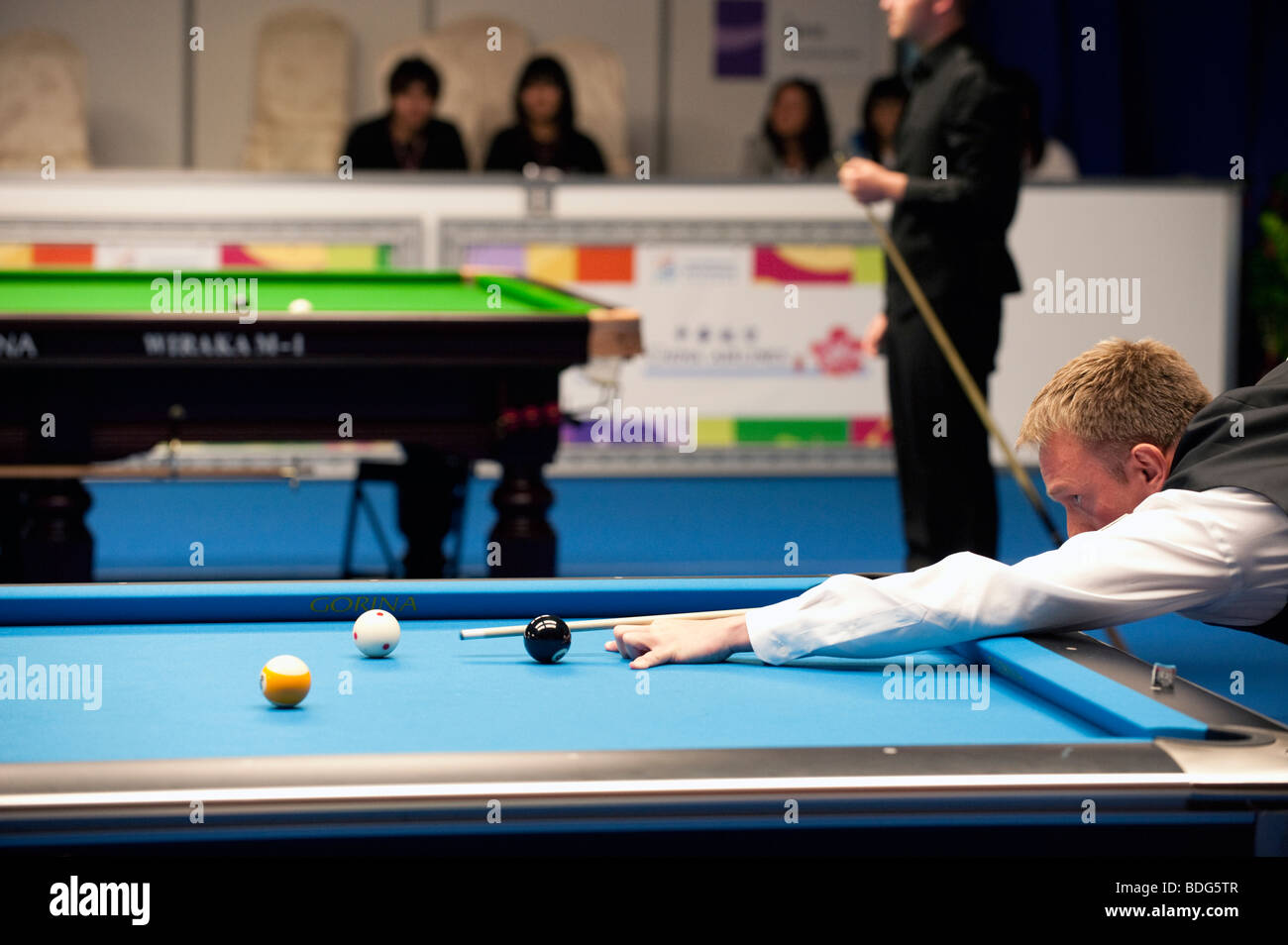 Thorsten Hohmann of Germany competes in Billiards 9 Ball competition, World Games, Kaohsiung, Taiwan, July 23, 2009 Stock Photo