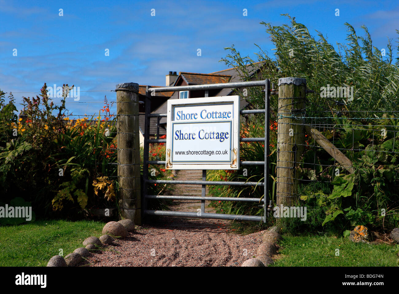 Gate And Sign For Self Catering Accommodation On The Isle Of Iona