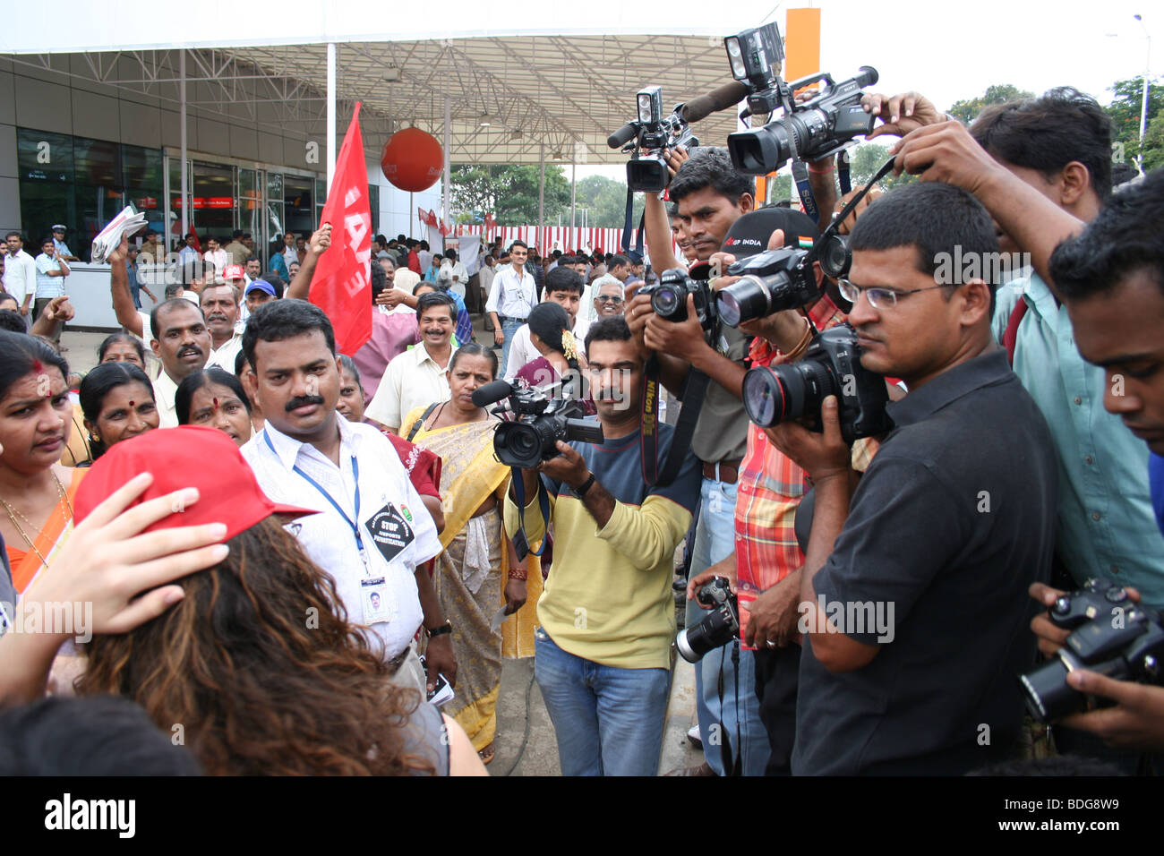 Stop Airport privatization protesters mumbai Stock Photo