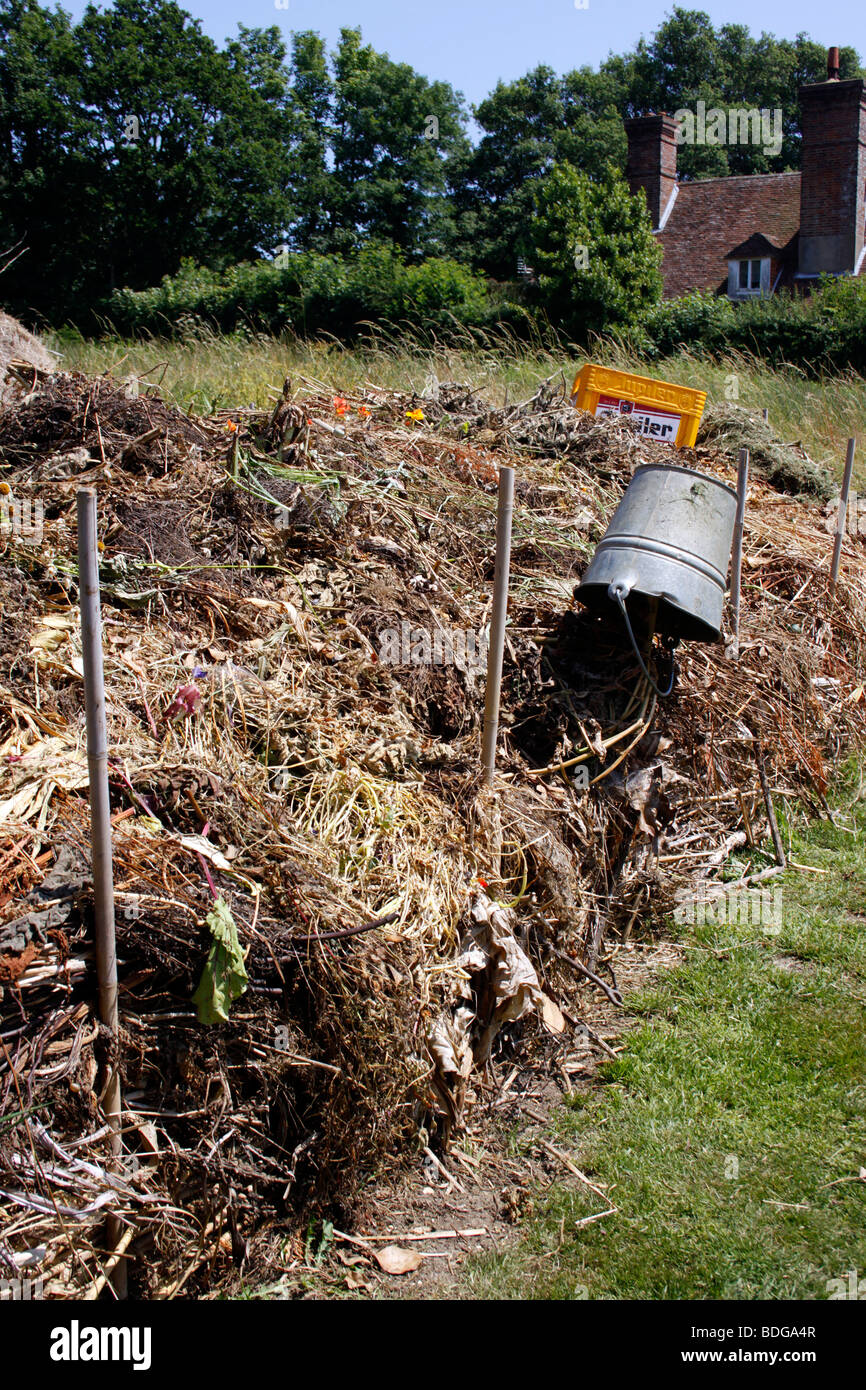 AN OPEN COMPOST HEAP IN AN ALLOTMENT GARDEN. UK Stock Photo Alamy