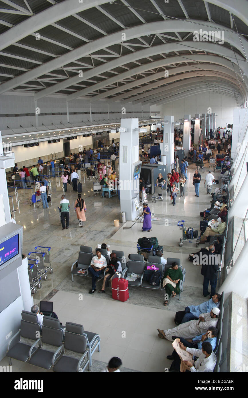mumbai airport check in departures hall passengers Stock Photo