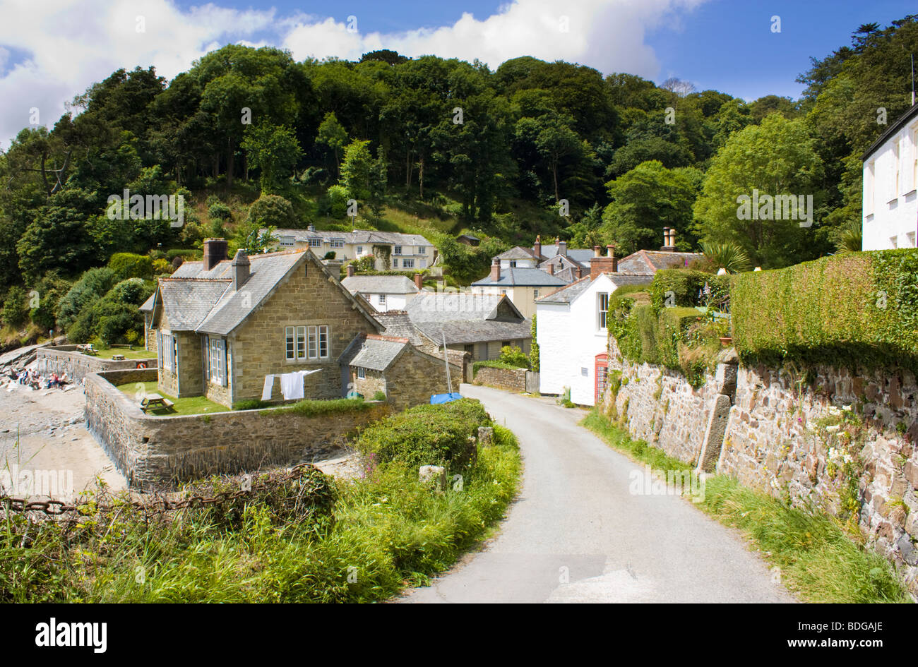 Durgan Village, Cornwall, England, UK Stock Photo