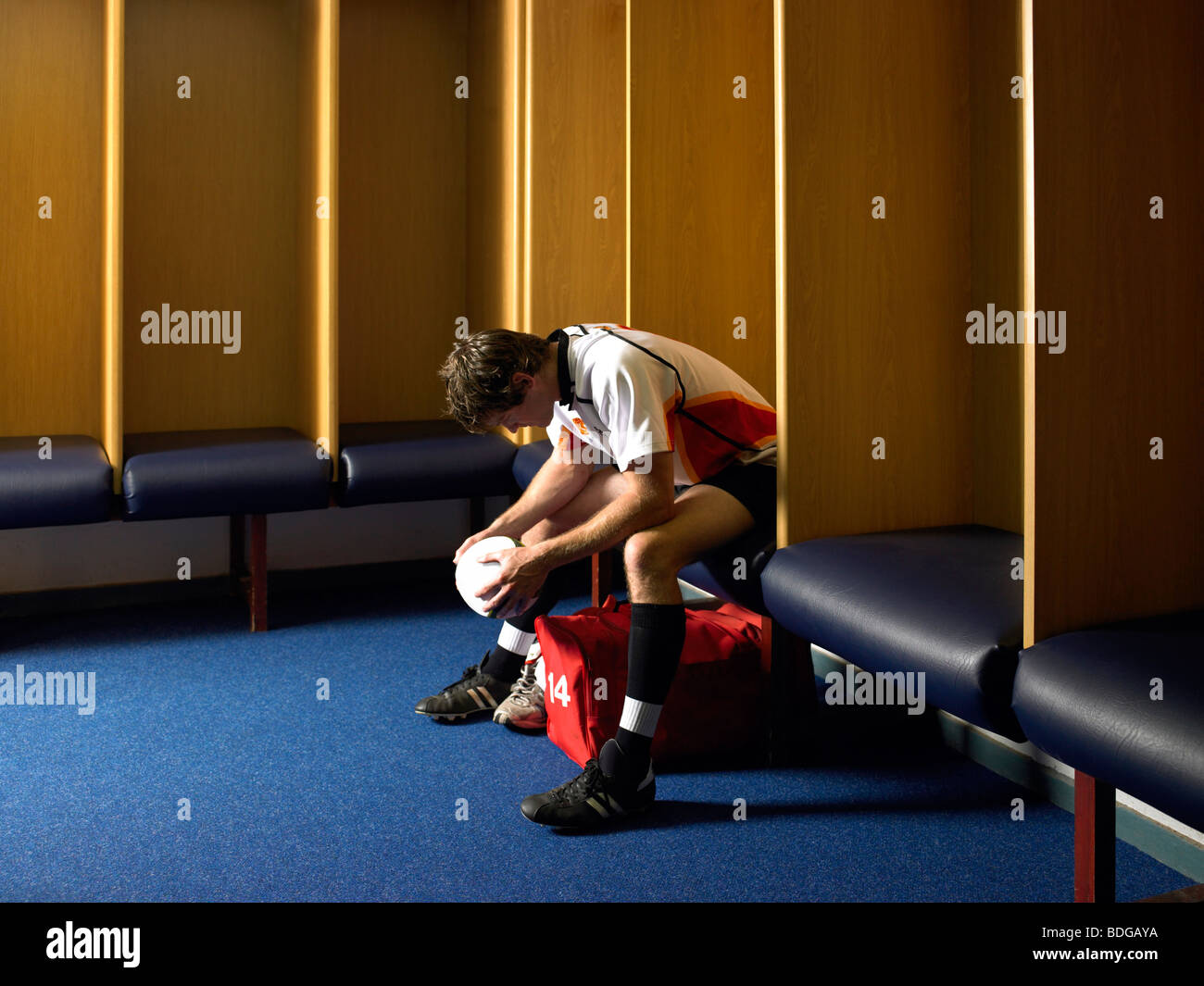Disappointed rugby player Stock Photo - Alamy