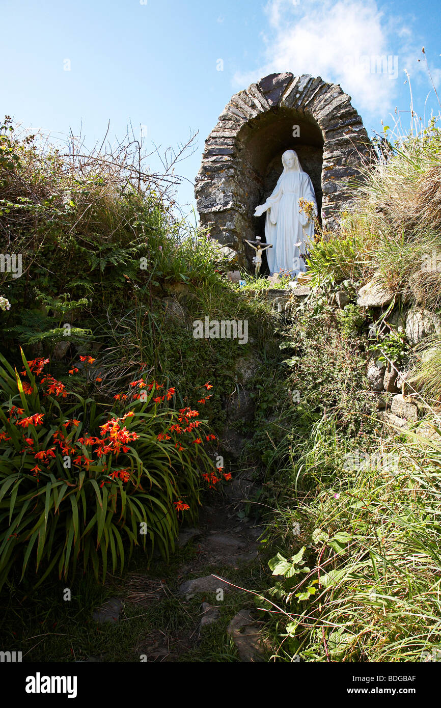 Shrine to St Non, the mother of St David, along the coastal path near St Davids, Pembrokeshire, west Wales Stock Photo