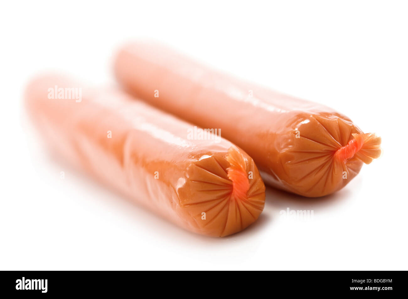 two sausage isolated on white Stock Photo