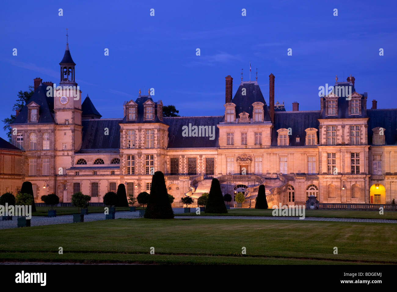 Fontainebleau palace chateau, Paris, France Stock Photo