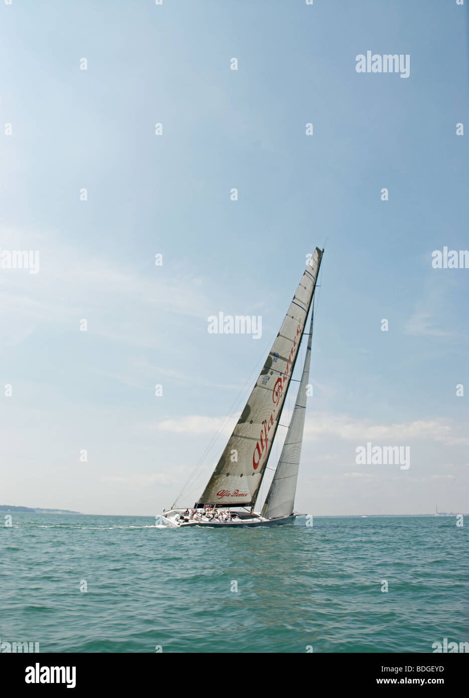 sailing boat in English Channel Stock Photo Alamy