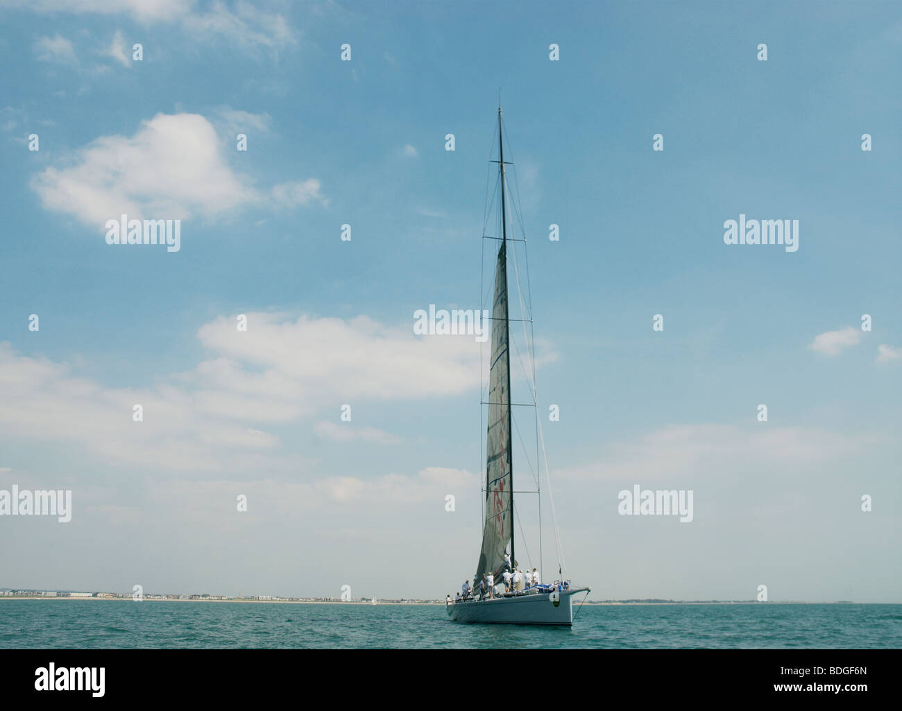 sailing boat in English Channel Stock Photo